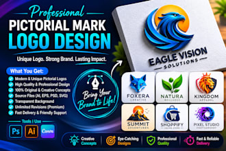 design modern pictorial mark logo for your brand