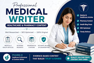 write professional medical pharmacy and healthcare content