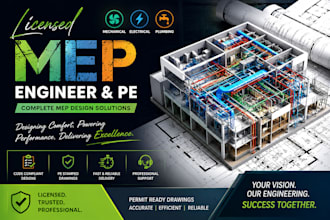 provide licensed mep engineering design, hvac, plumbing and electrical plans