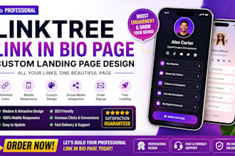 setup linktree link in bio profile setup custom landing page website design