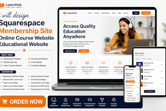 design squarespace membership site online course website educational website