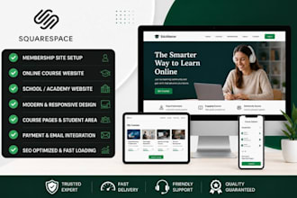 design squarespace membership site online course website school website