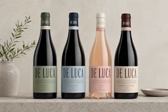 design can label, bottle label, beverage and energy drink packaging, 3d mockup