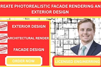 create photorealistic facade rendering and exterior design