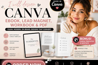 design minimalist canva ebook lead magnet workbook and pdf social media template