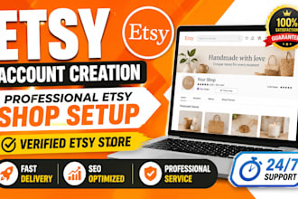 create etsy seller account, etsy shop setup, etsy store creation and etsy SEO