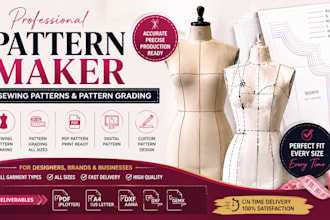 create custom clothing sewing patterns with grading and PDF