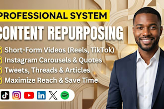 repurpose your content into videos, carousels, scripts and social posts