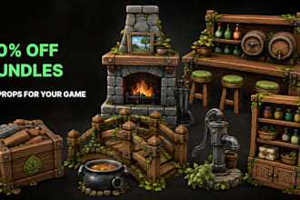 create stylized 3d game props and world building assets