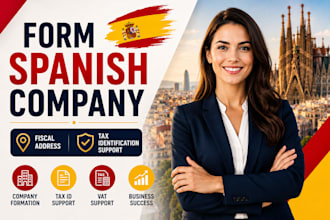 form spanish company with fiscal address and tax identification support