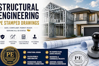 structural licensed engineer permit drawing  texas california florida pe stamp