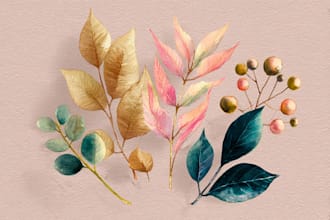 create detailed botanical illustration and floral art