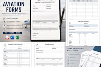 design professional aviation forms logbooks and technical documents