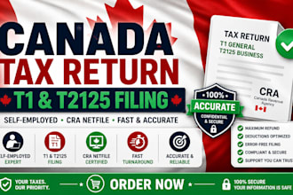 file your canada self employed t1 tax return and t2125 form accurately