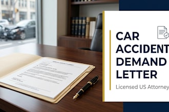 draft a powerful car accident demand letter as a licensed US attorney