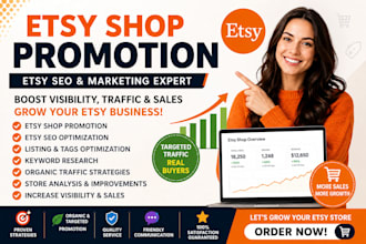 do etsy shop promotion, etsy SEO and marketing to boost etsy sales