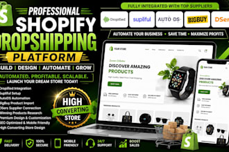 create shopify dropshipping platform via dropified supliful autods bigbuy dsers