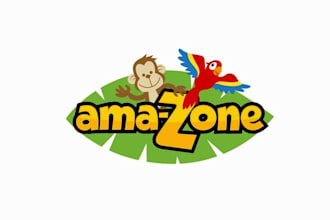 create a catchy logo for amazon a jungle kids play area