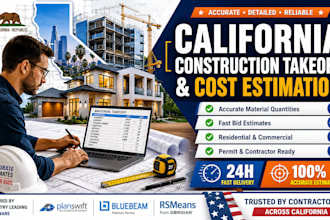 do california construction material takeoff and cost estimation