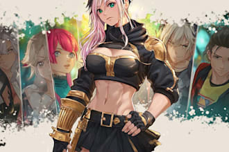 create cinematic anime battle and fighting scene