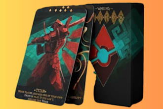 design card game design, card game art, board game design, box design, rule book