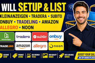 setup kleinanzeigen tradera subito onbuy tradeling amazon allegro noon listing