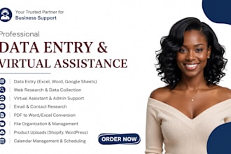 do data entry, excel, web research, copy paste, email, live admin support work