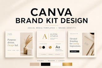 create a premium canva brand kit and social media templates