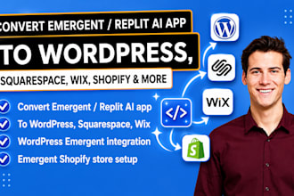 convert emergent replit ai app to wordpress squarespace wix wordpress emergent