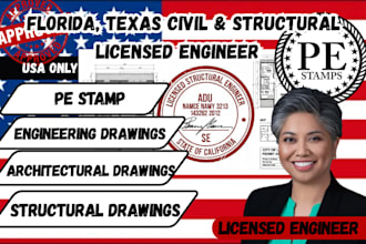 review stamp licensed architect, civil and structural engineer in florida texas