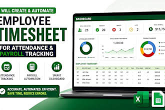 build and automate employee timesheet for attendance and payroll tracking system
