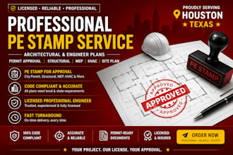 provide pe stamped structural, civil engineering plans for houston and texas