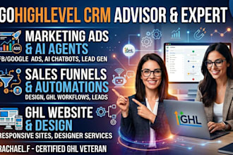 gohighlevel marketing ads ai agent ghl sales funnel VA ghl website crm expert