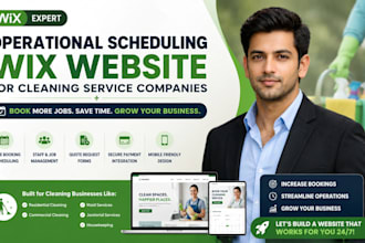 design an operational scheduling wix website for cleaning service companies