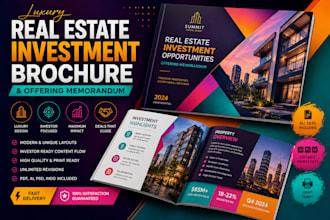 design luxury real estate investment brochure and offering memorandum