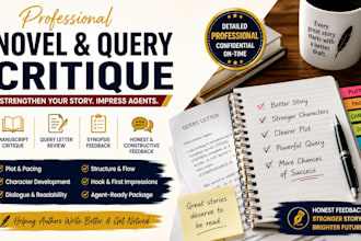 critique your novel query letter and literary agent package