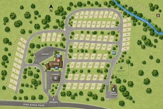create unique campground maps, rv park maps, resort layouts