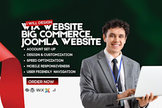 create wix website, wix landing page, wix store, big commerce, joomla website