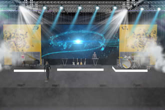 do professional wedding and event stage led visuals wall