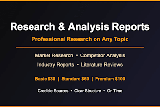 deliver a professional research report on any business or IT topic