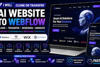 clone or transfer ai website, webflow, squarespace, wix