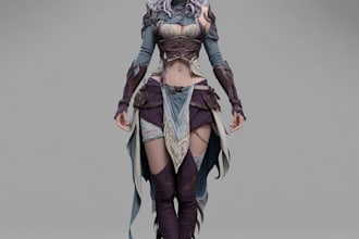 create a fantasy game character art character in unique style