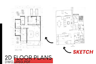 convert you sketch to professional plan