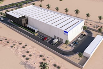 do exterior interior commercial 3d warehouse render factory workstation facility