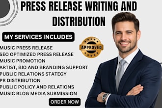 write, distribute US UK music press release submit press release pr distribution