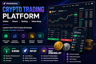 craft crypto trading platform with wallet, charts, staking and token swap