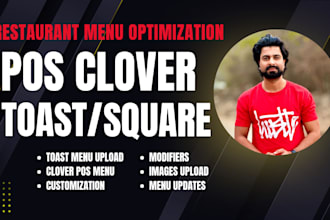 do restaurant menu data entry for clover, toast and pos square