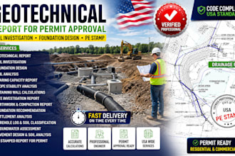 geotechnical report permit soil investigation foundation design pe stamp