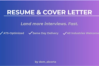 write a professional resume and cover letter fast