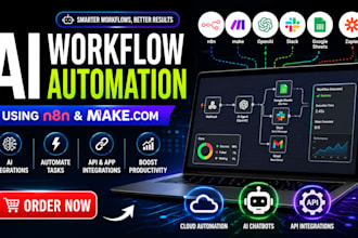 build ai automation workflows using n8n and make com integrations